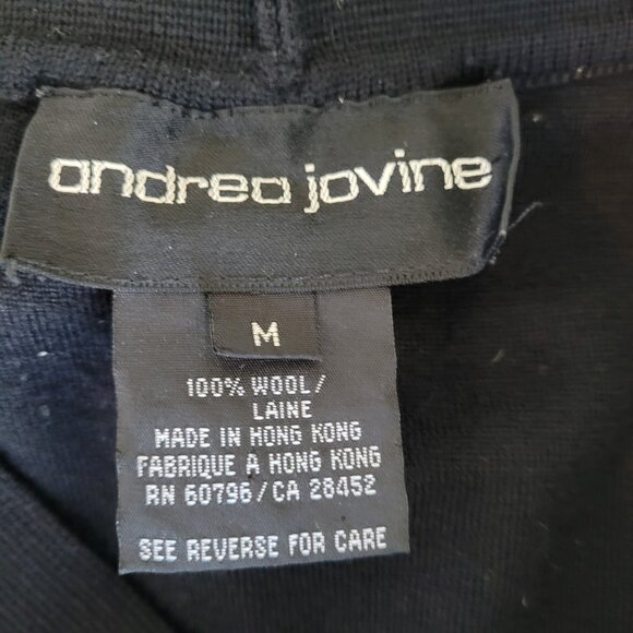 Vintage 90s Drop-Waist Wool Midi Pleated Skirt in Black Andrea Jovine Size M - Picture 5 of 5